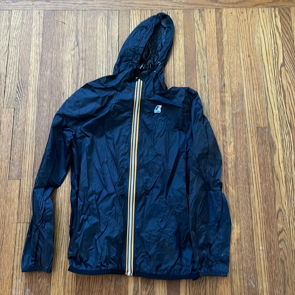 K-Way Packable Hooded Windbreaker Jacket Size L NWOT